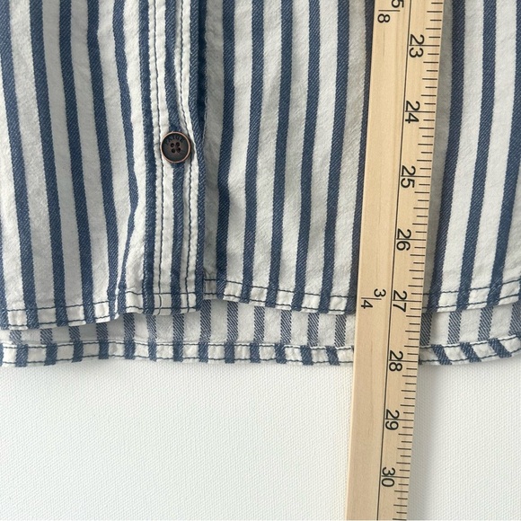 PAIGE Kadie Striped Button Up Shirt Top Blue White Long Sleeve Size Medium - Picture 14 of 16